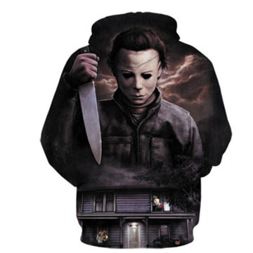 Película Halloween Sudadera Cosplay Fiesta Carnaval 3D Impreso